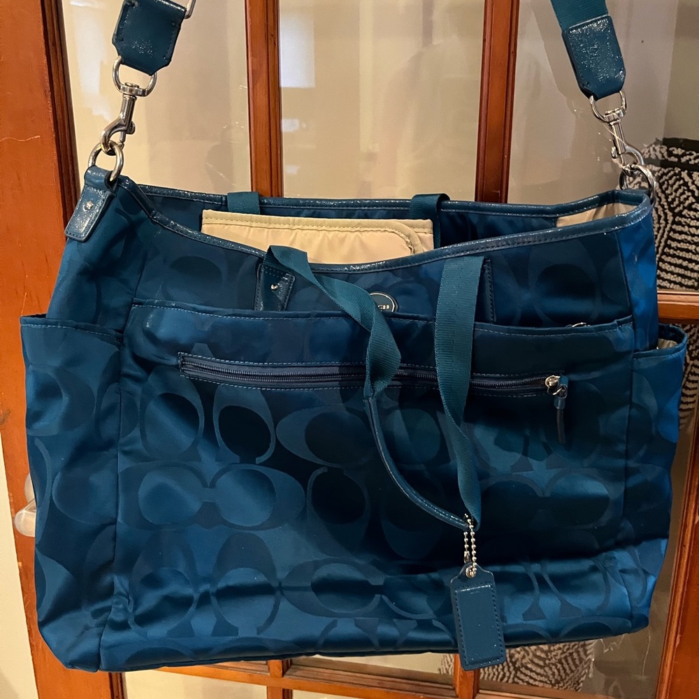 Coach Teal Diaper/Tote Bag NWOT
